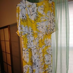 Sheer yellow pattern dress
